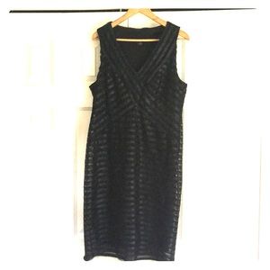 Blue and black semi-formal dress by Robbie Bee